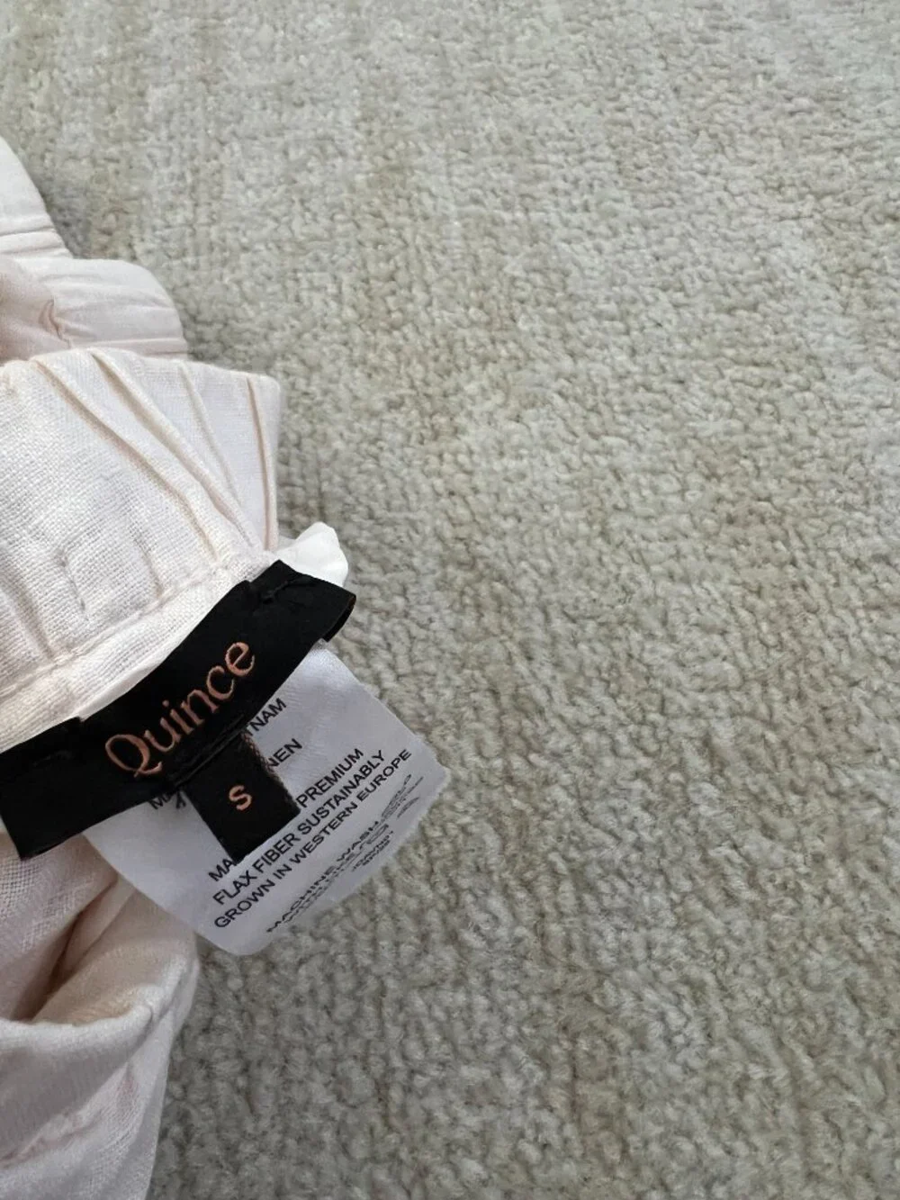 Quince 100% European Linen Pull On Pants S Elastic Waist Relaxed Straight Crop